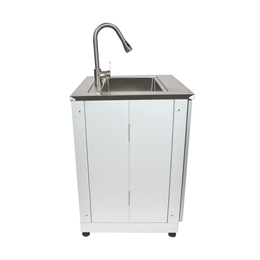 Blue Sky 30 Inch Two-Door White Shaker Outdoor Kitchen Cabinet for Sink