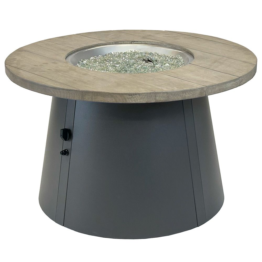 Outdoor Greatroom Company 42 Inch Smokey Oak Cirvalo Round Gas Fire Pit Table