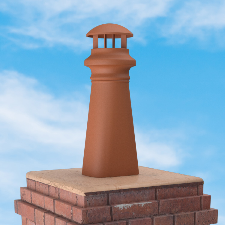 Superior Clay Round Glazed Rain Guard for Kensington Chimney Pots