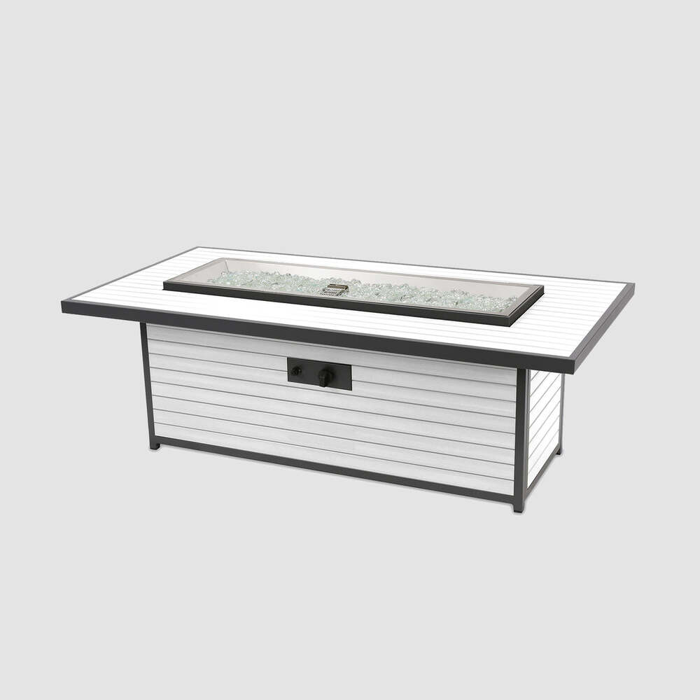 Outdoor Greatroom Company 61 Inch Kenwood and Brooks Linear Chat Height Gas Fire Pit Table