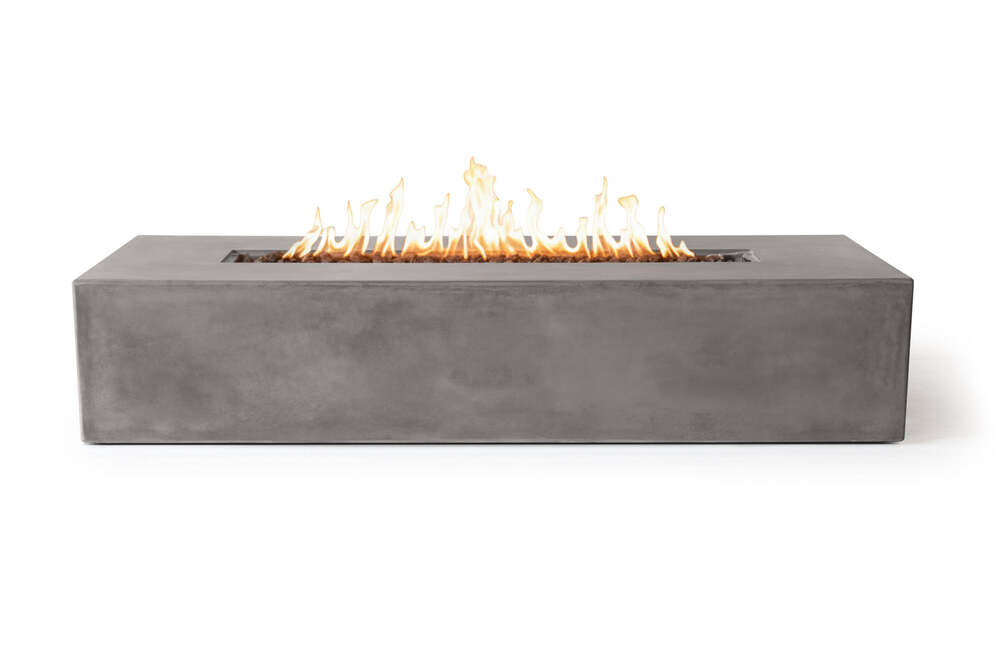 Pyromania Fire Features 72 Inch Brut Glass Fiber Reinforced Concrete Gas Fire Table