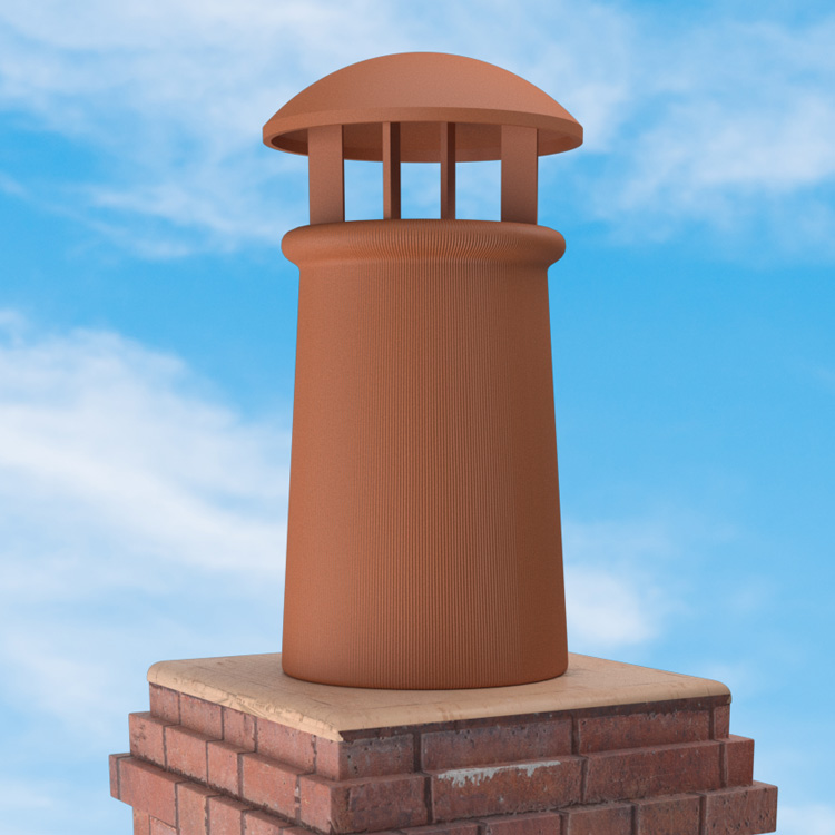 Superior Clay Round Glazed Rain Guard for Duchess Chimney Pots