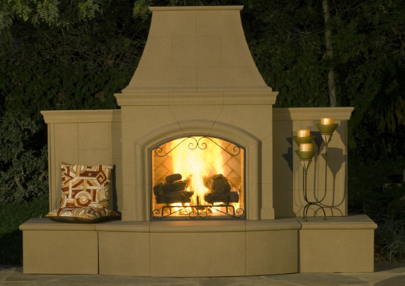 American Fyre Designs Grand Phoenix Freestanding Vent Free Outdoor Gas Fireplace