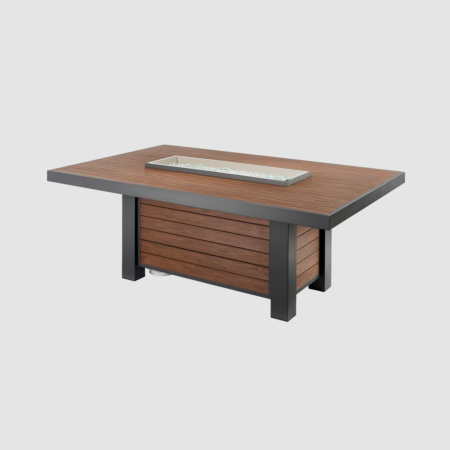 Outdoor Greatroom Company 81 Inch Kenwood Linear Umber Dining Height Gas Fire Table - DSI