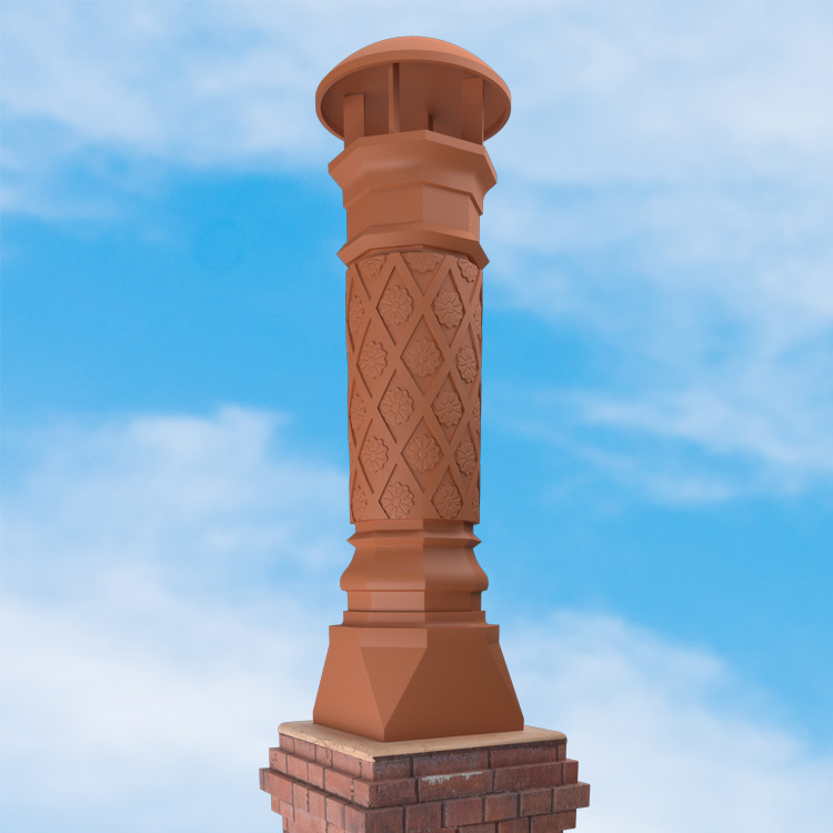 Superior Clay Round Clay Rain Guard for Imperial Chimney Pot