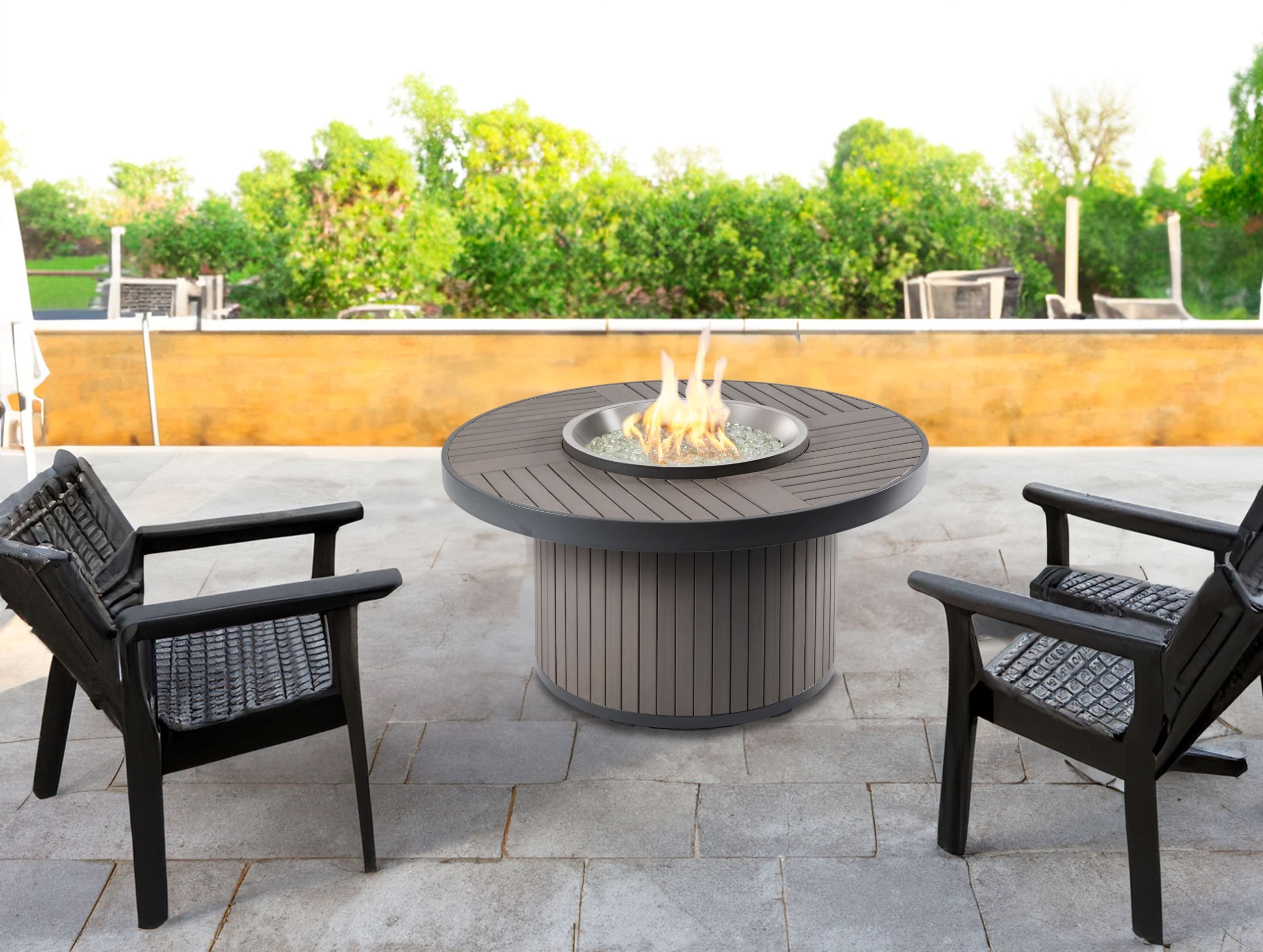 Outdoor Greatroom Company 42 Inch Kenwood/Brooks Round Chat Height Fire Pit Table - Manual