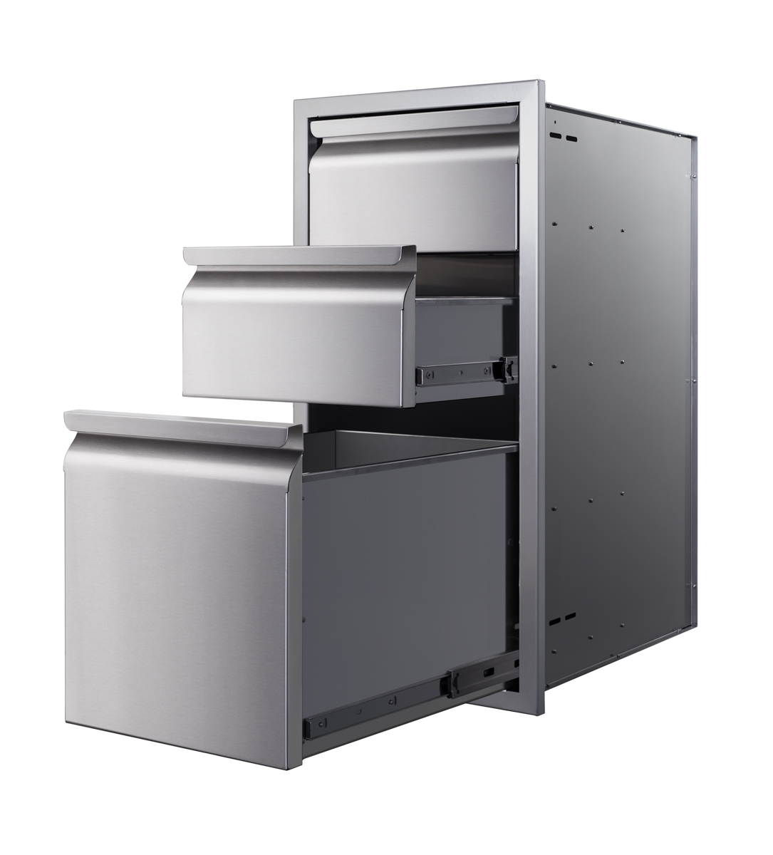 Memphis Grills 15 Inch Stainless Steel Triple Access Drawer Stack with Soft Close