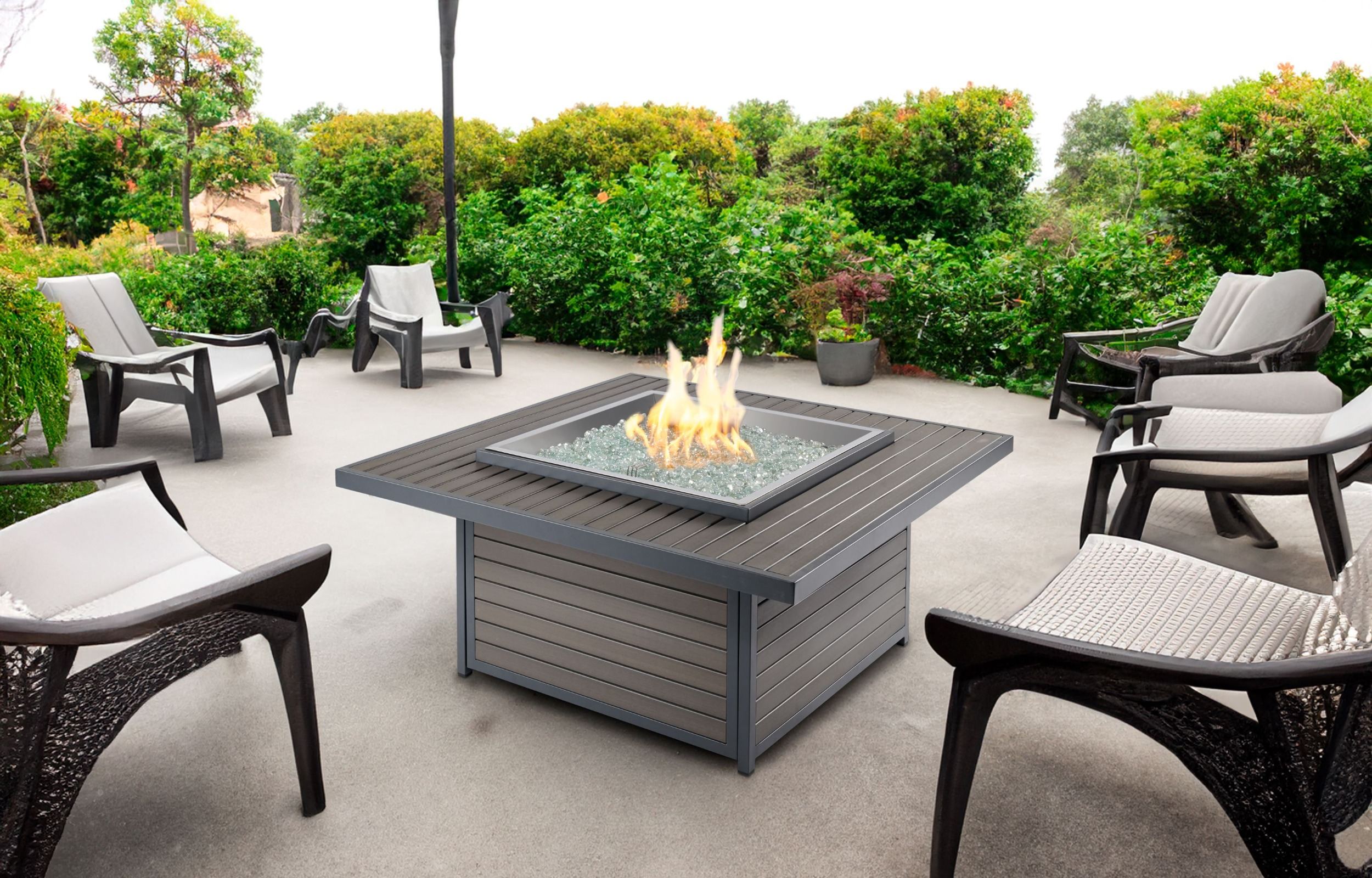Outdoor Greatroom Company 40 Inch Kenwood/Brooks Square Chat Height Fire Pit Table - Manual