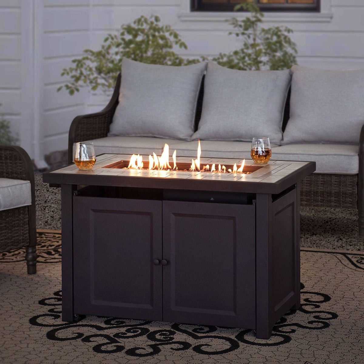 Sunjoy 44 x 22 Inch Hartnell Propane Fire Table