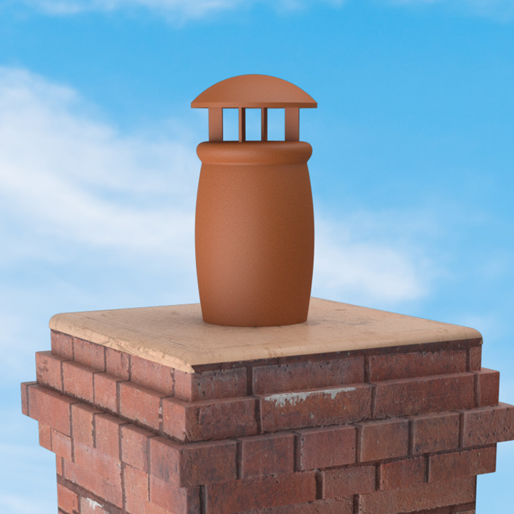 Superior Clay Round Clay Rain Guard for Colonial Chimney Pot