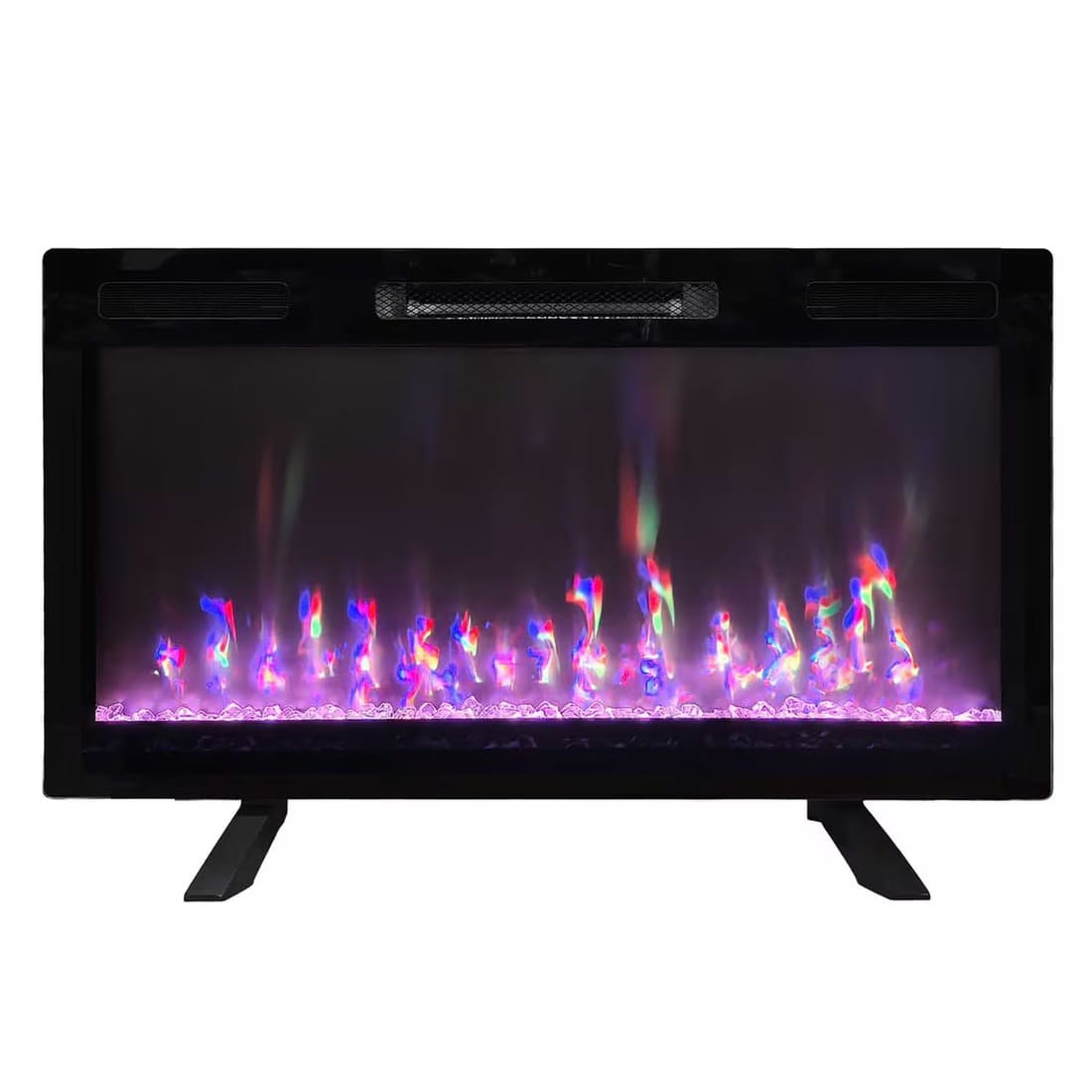 JR Home 36 Inch ActiveFlame Mirage 2 Built-In -  Wall Mount -  or Freestanding Linear Electric Fireplace