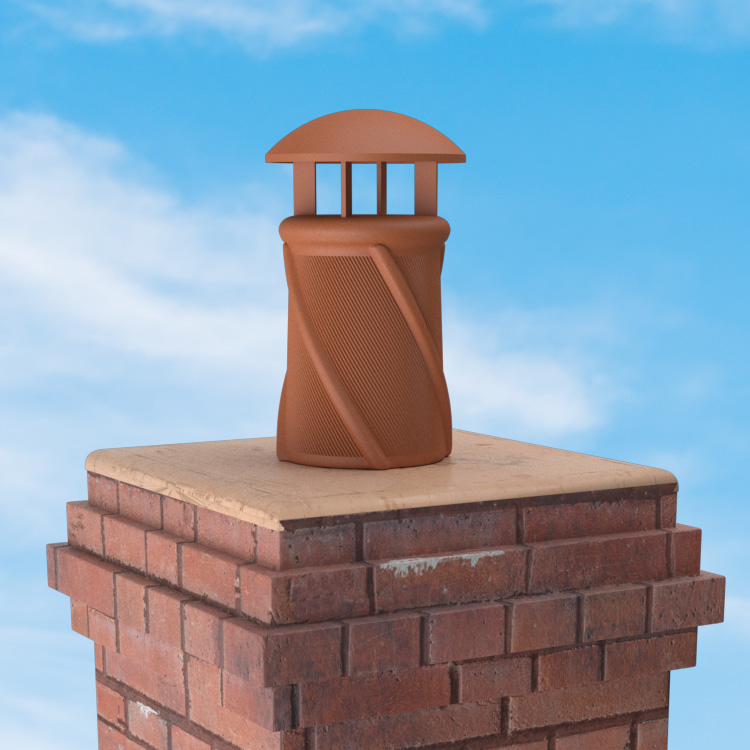 Superior Clay Round Clay Rain Guard for Hampshire Chimney Pot