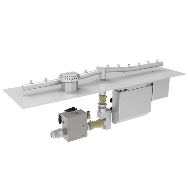 HPC 72 Inch Flat Linear Gas Fire Pit Insert with Push Button Ignition