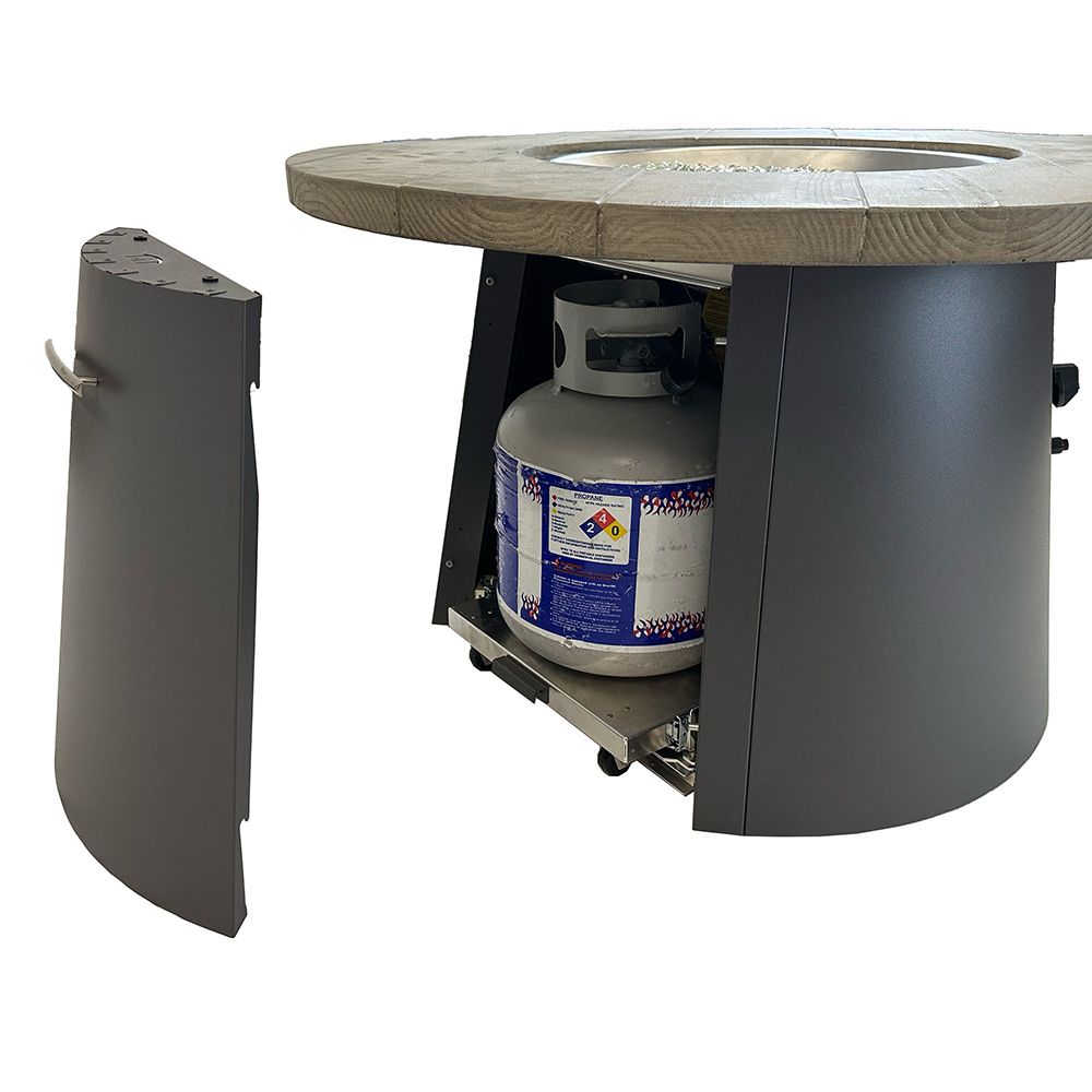 Outdoor Greatroom Company 42 Inch Smokey Oak Cirvalo Round Gas Fire Pit Table