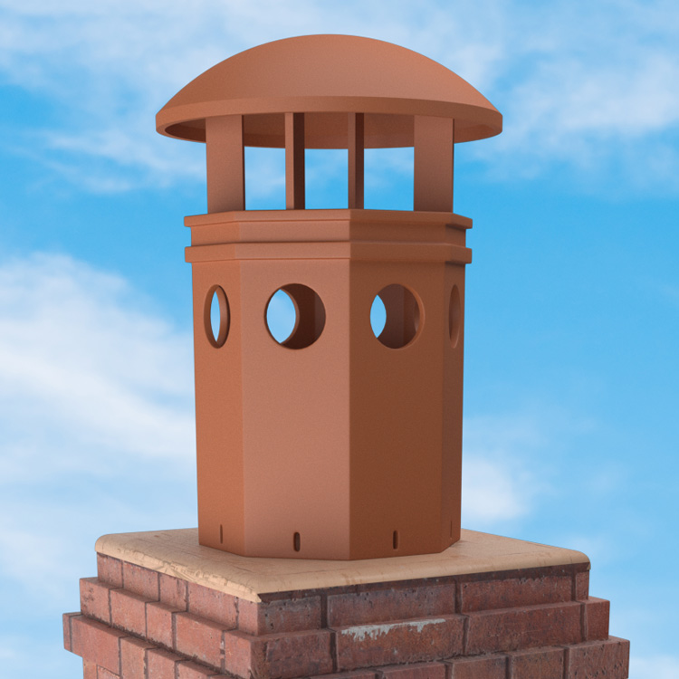 Superior Clay Round Glazed Rain Guard for Sherwood Chimney Pot