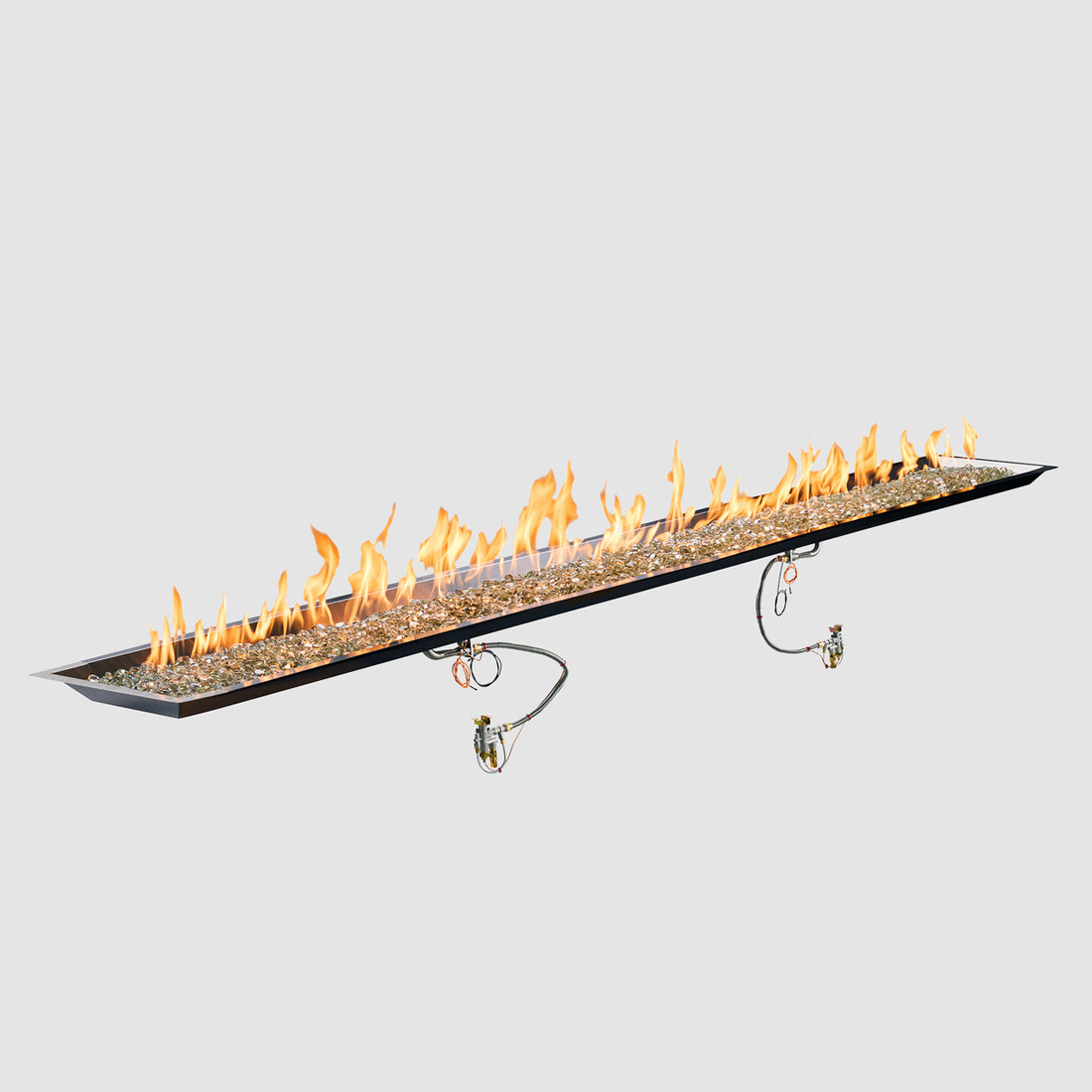 Outdoor Greatroom Company 120 x 12 Inch Crystal Fire Plus Linear Gas Fire Pit Burner