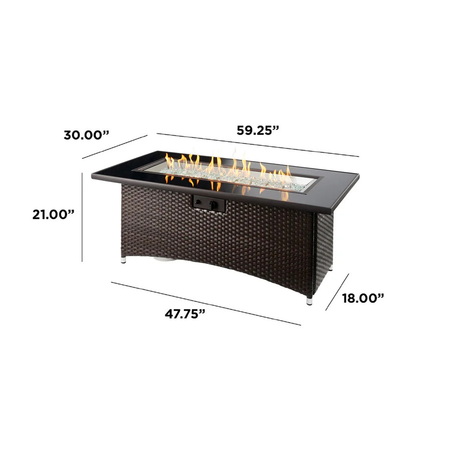Outdoor Greatroom Company 60 Inch Montego Gas Fire Table - DSI