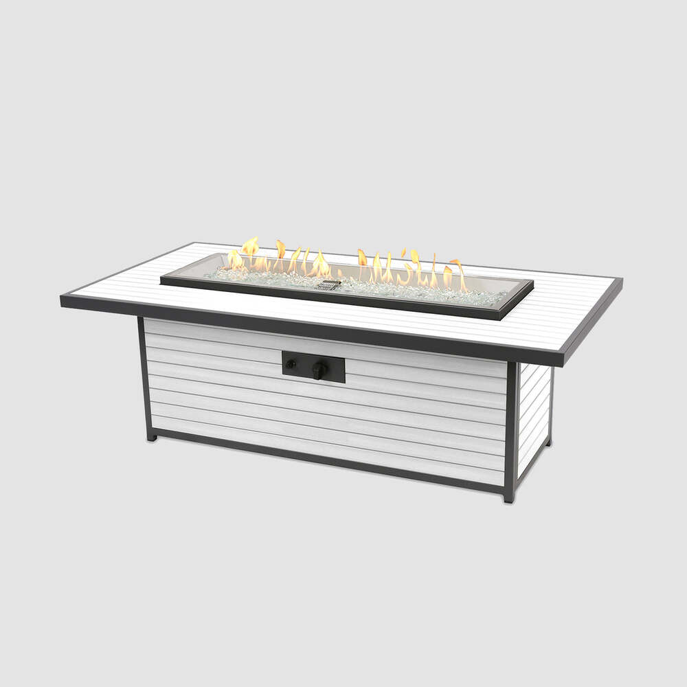 Outdoor Greatroom Company 61 Inch Kenwood and Brooks Linear Chat Height Gas Fire Pit Table