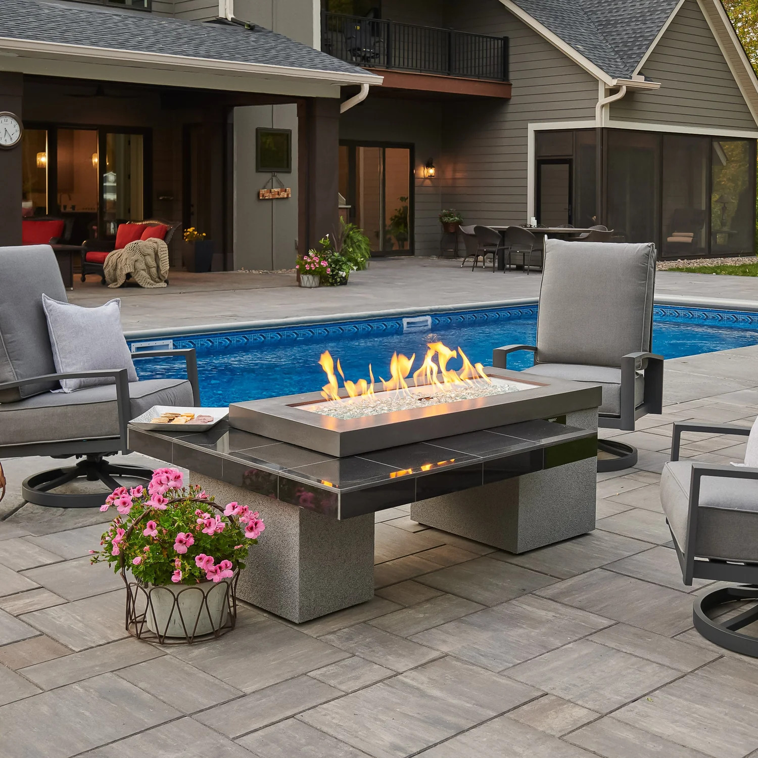 Outdoor Greatroom Company 64 Inch Uptown Linear Gas Fire Table