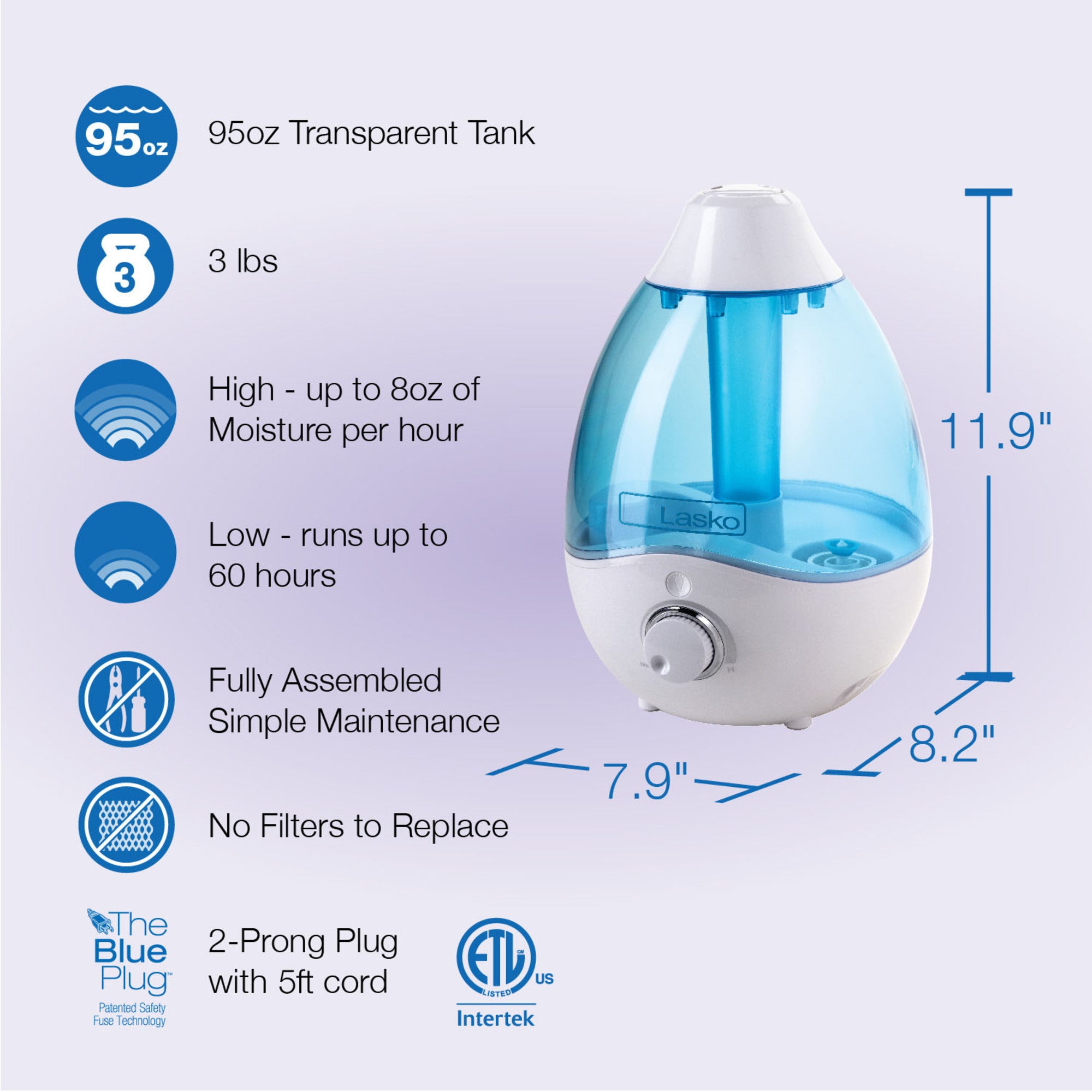 Lasko Ultrasonic Cool Mist Humidifier
