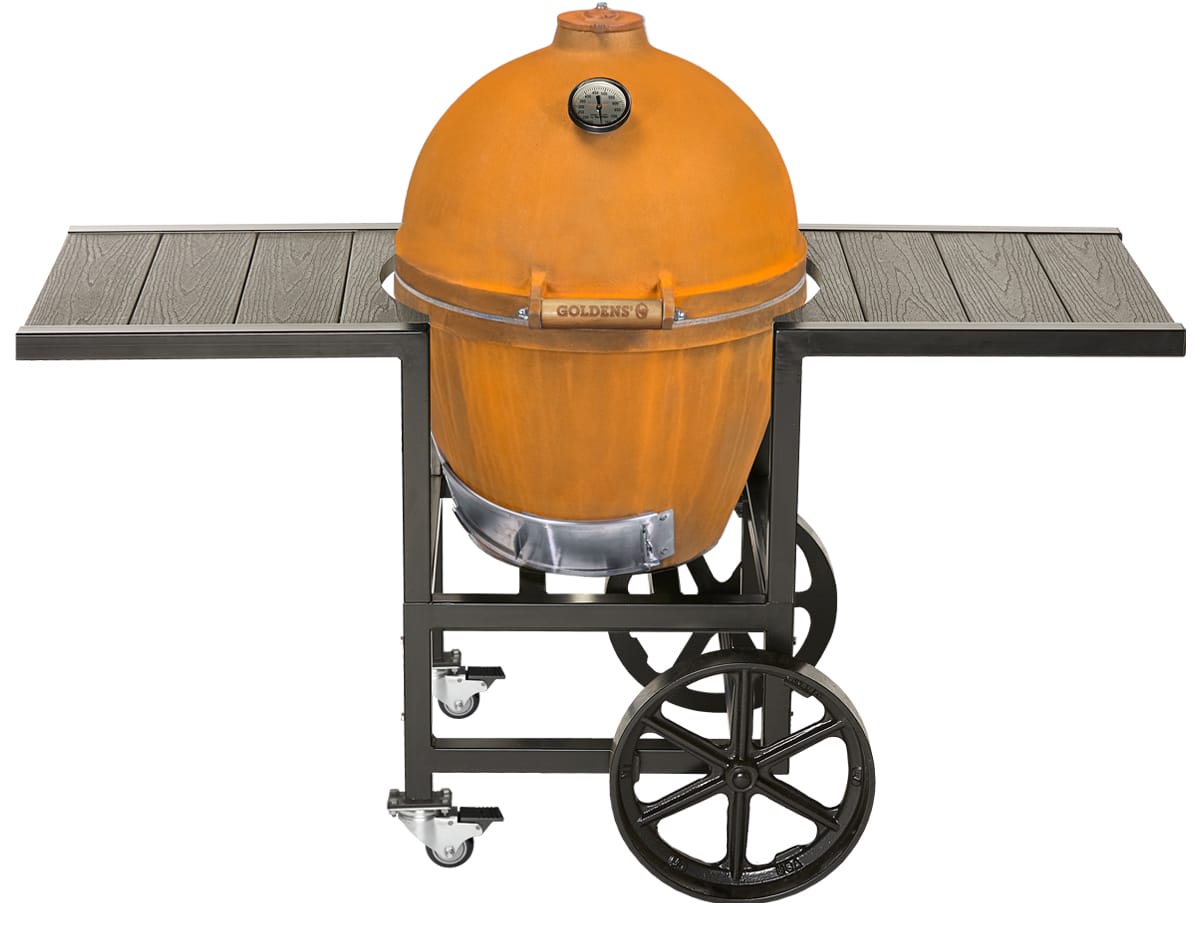 Goldens Cast Iron 20 1/2 Inch Rustic Cooker with Cart