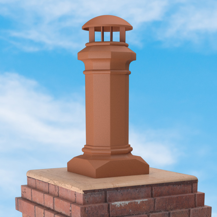 Superior Clay Round Glazed Rain Guard for Baron Chimney Pots
