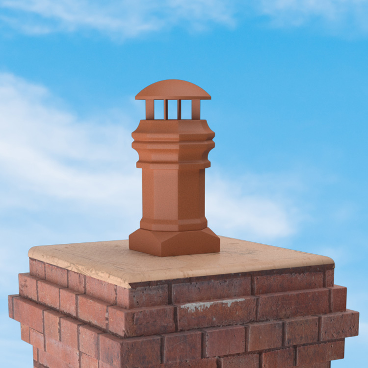 Superior Clay Round Clay Rain Guard for Edwardian Chimney Pot