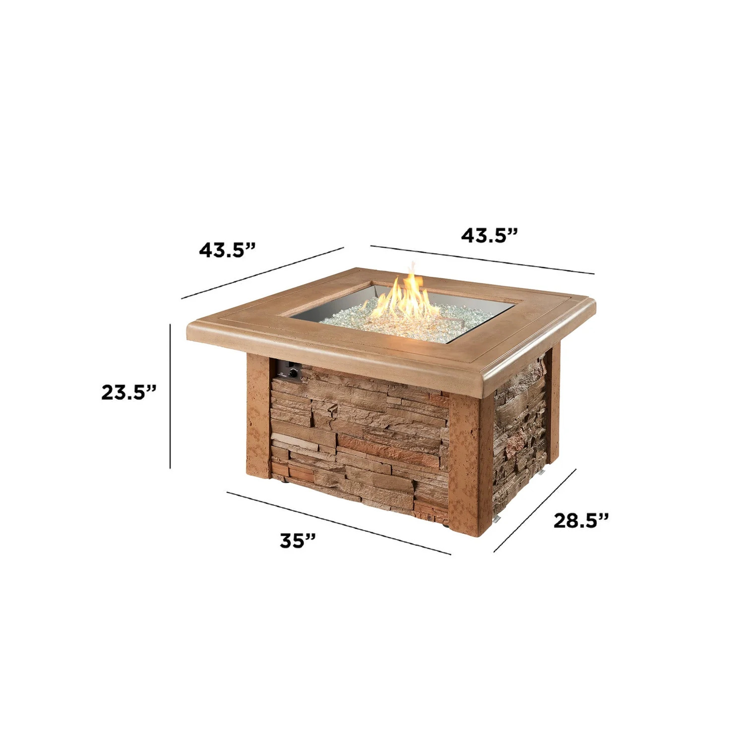 Outdoor Greatroom Company 44 Inch Sierra Gas Fire Table - DSI