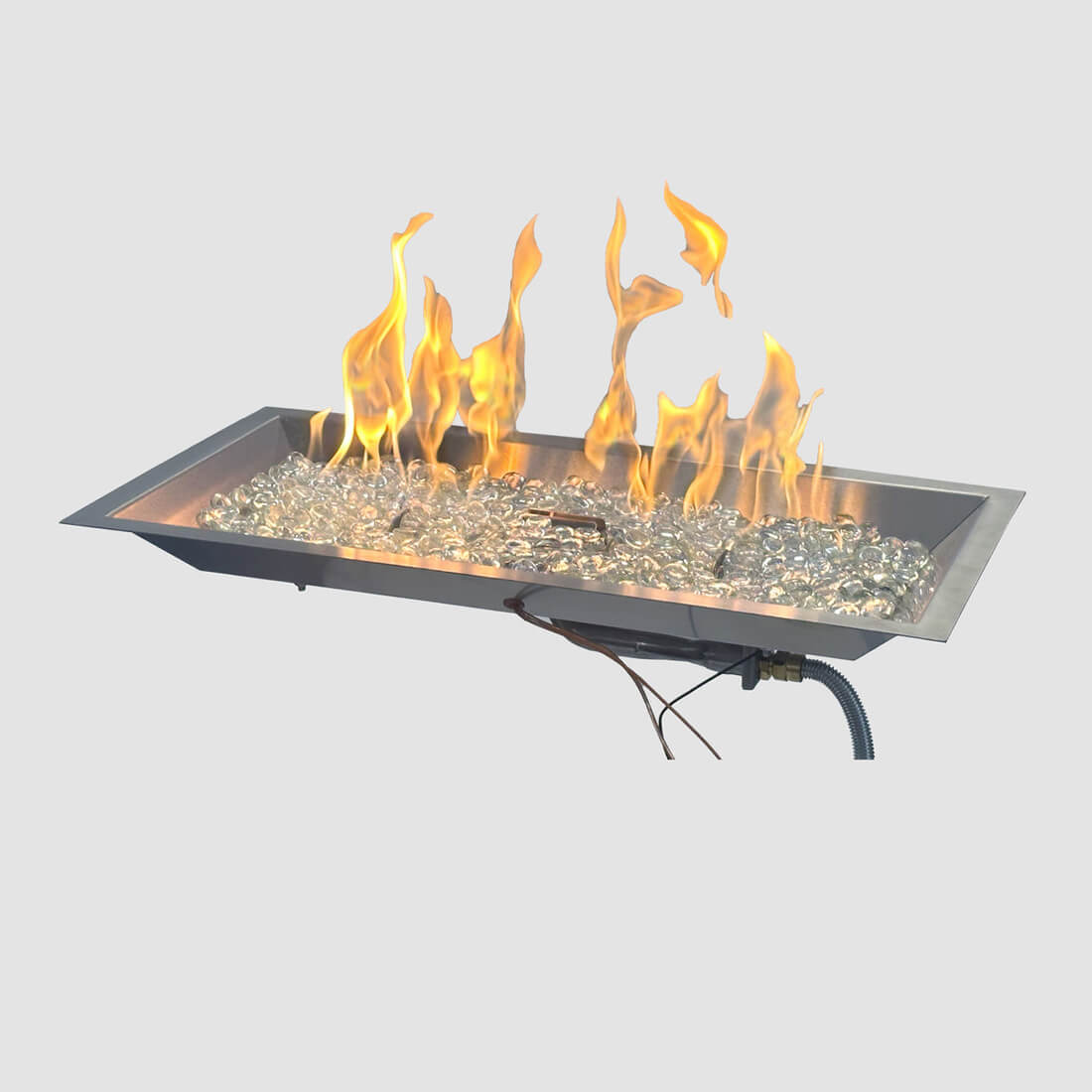 Outdoor Greatroom Company 108 x 12 Inch Crystal Fire Plus Linear Gas Fire Pit Burner