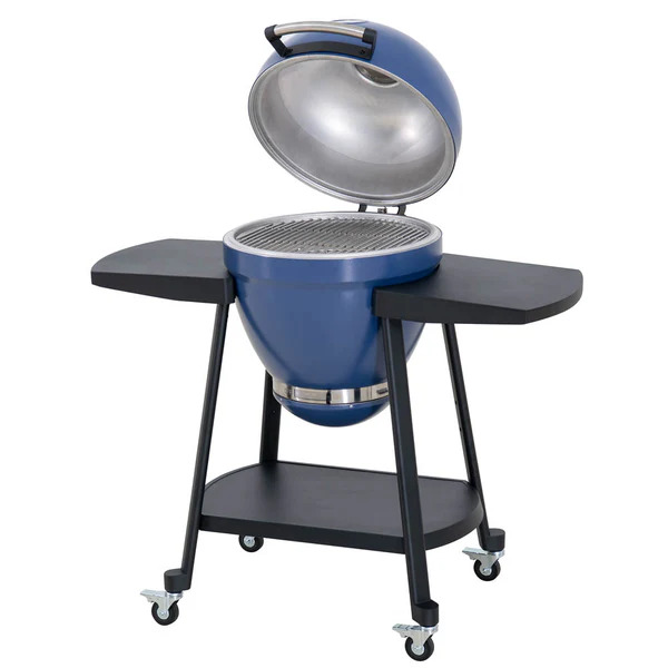 Sunjoy 20 Inch Kamado Style Charcoal Grill and Smoker