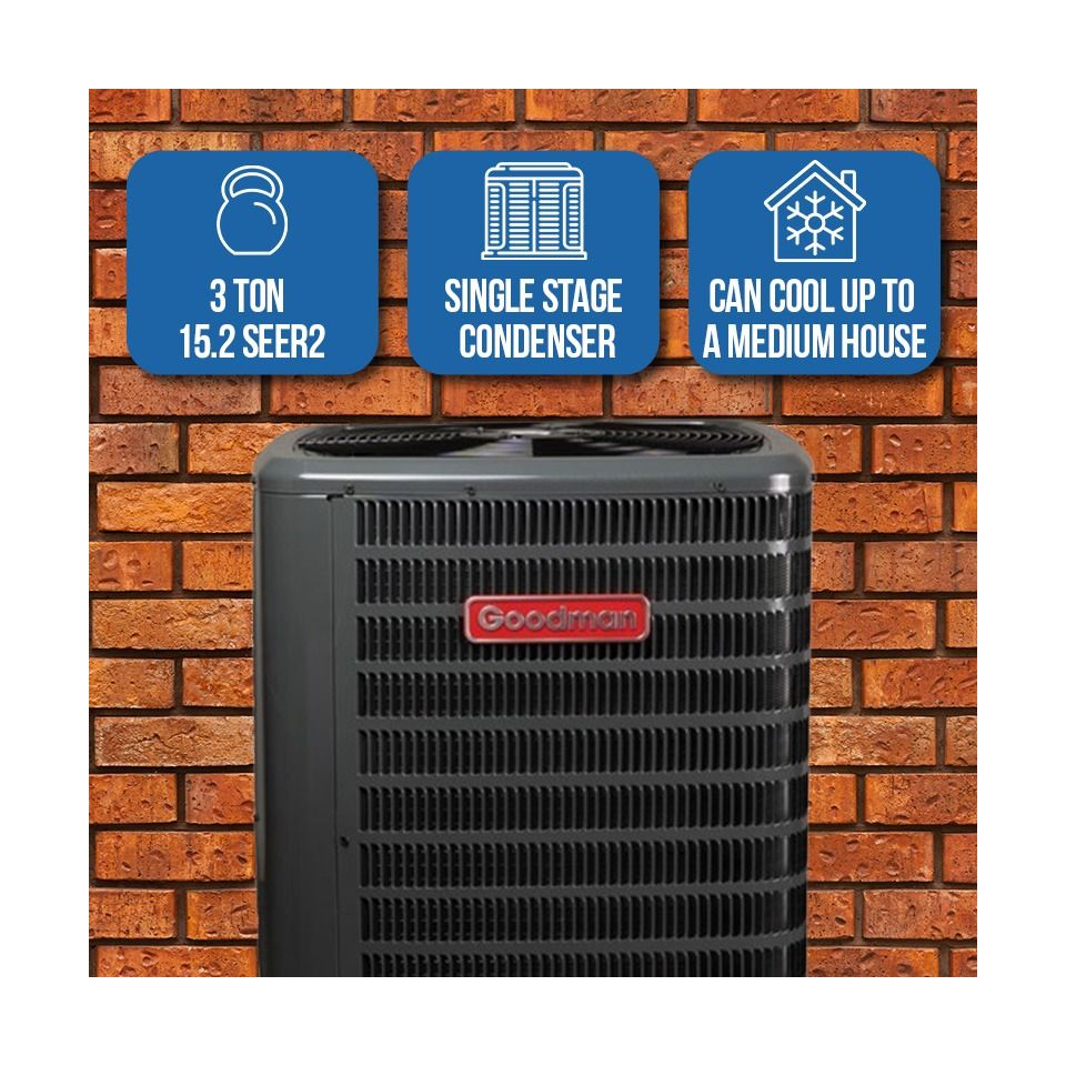 Goodman 3 Ton 15.2 Seer2 R32 Single-Stage Split Air Conditioner
