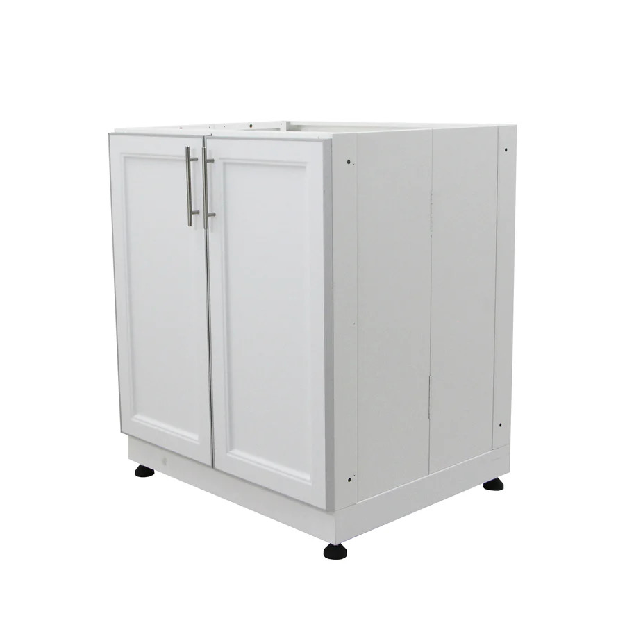 Blue Sky 30 Inch Two-Door White Shaker Outdoor Kitchen Cabinet