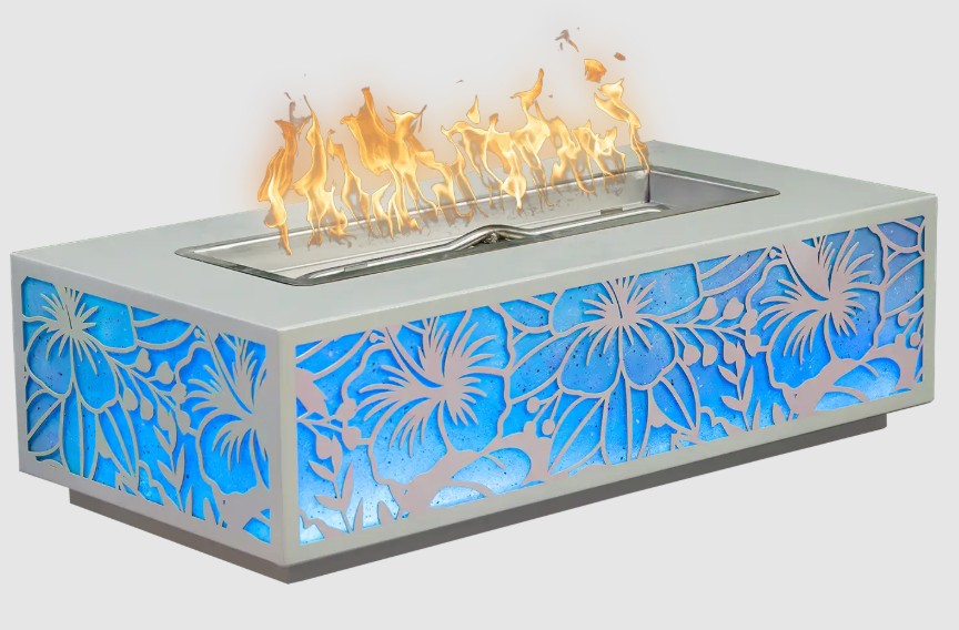 The Outdoor Plus 60 Inch Coronado Series Caribbean LED Edition Fire Pit - Electronic Ignition