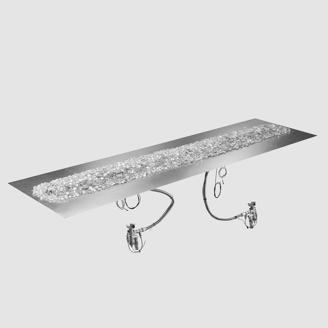 Outdoor Greatroom Company 84 x 24 Inch Crystal Fire Plus Linear Gas Fire Pit Burner with Plate