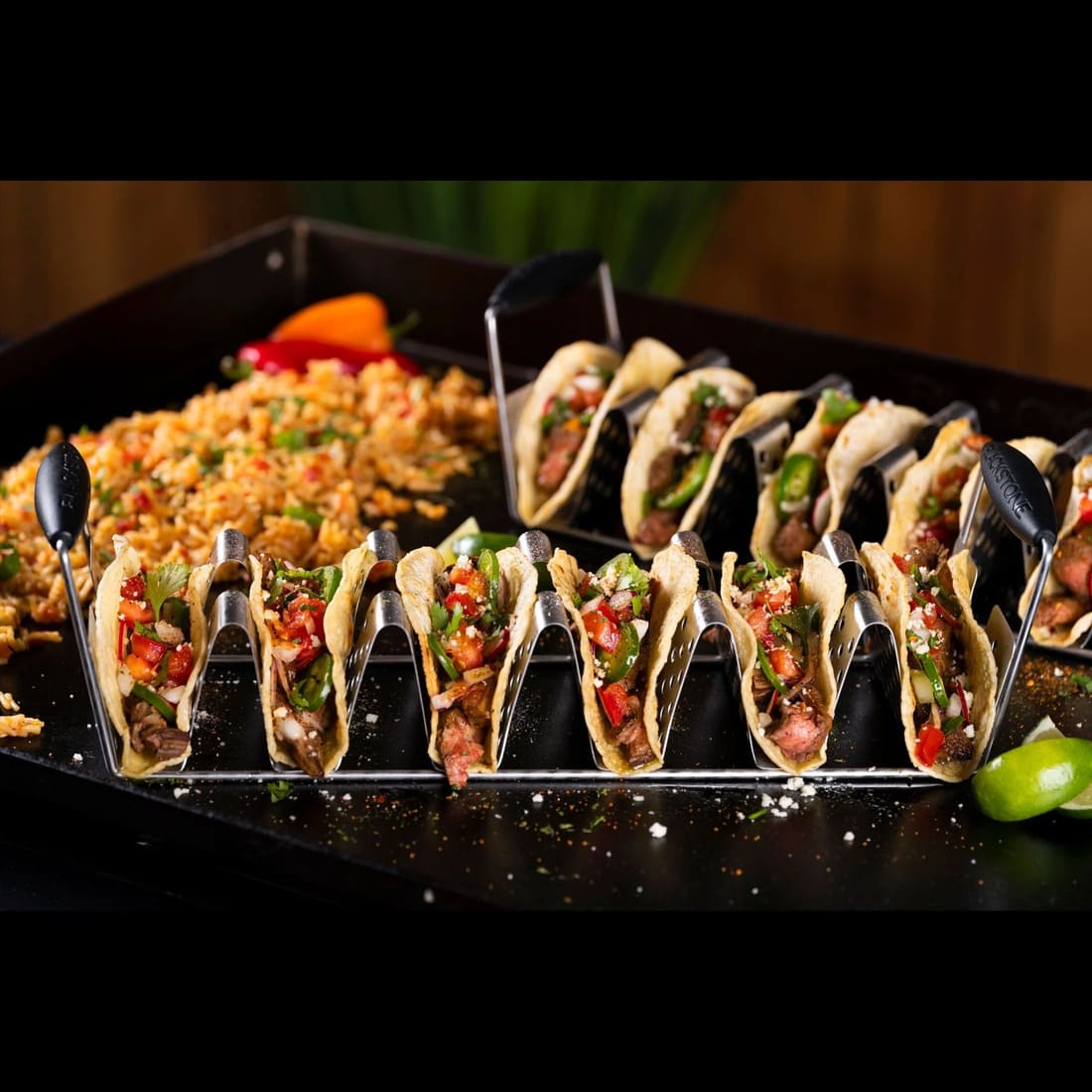 Blackstone 2 Piece Stainless Steel Taco Racks Griddle Essential Kit