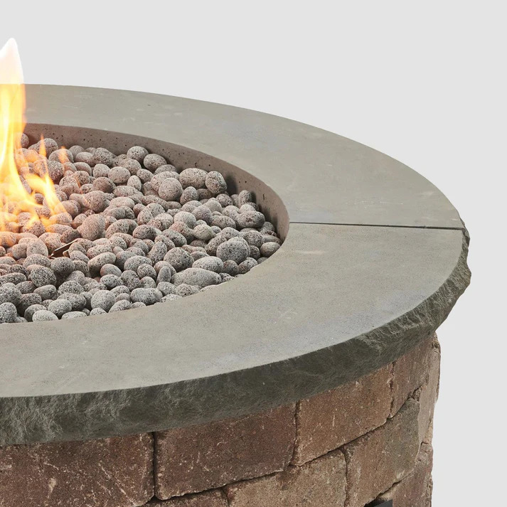 Outdoor Greatroom Company Concrete Top for Round Bronson Block Gas Fire Pit Kit