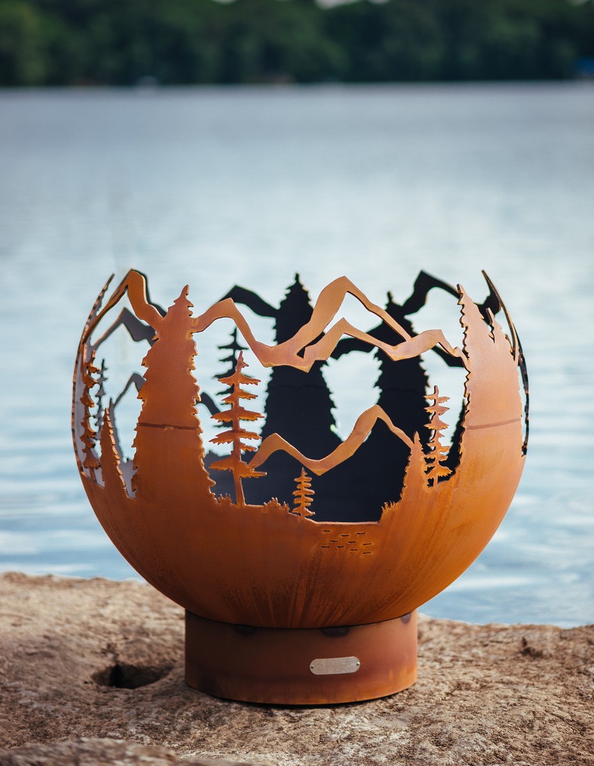Fire Pit Art 36 Inch Mountain Vista Gas Fire Pit - AWEIS