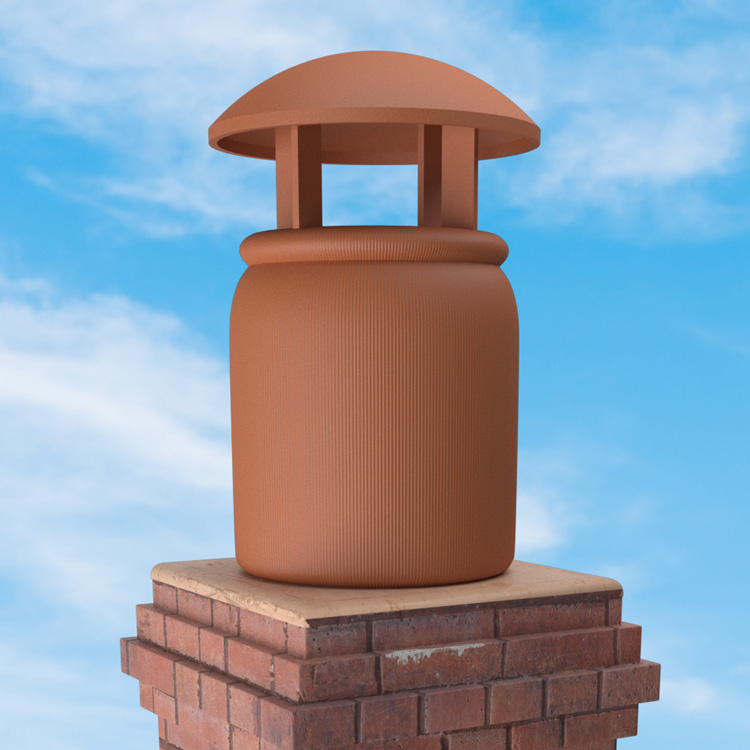 Superior Clay Round Clay Rain Guard for Archduke Chimney Pot