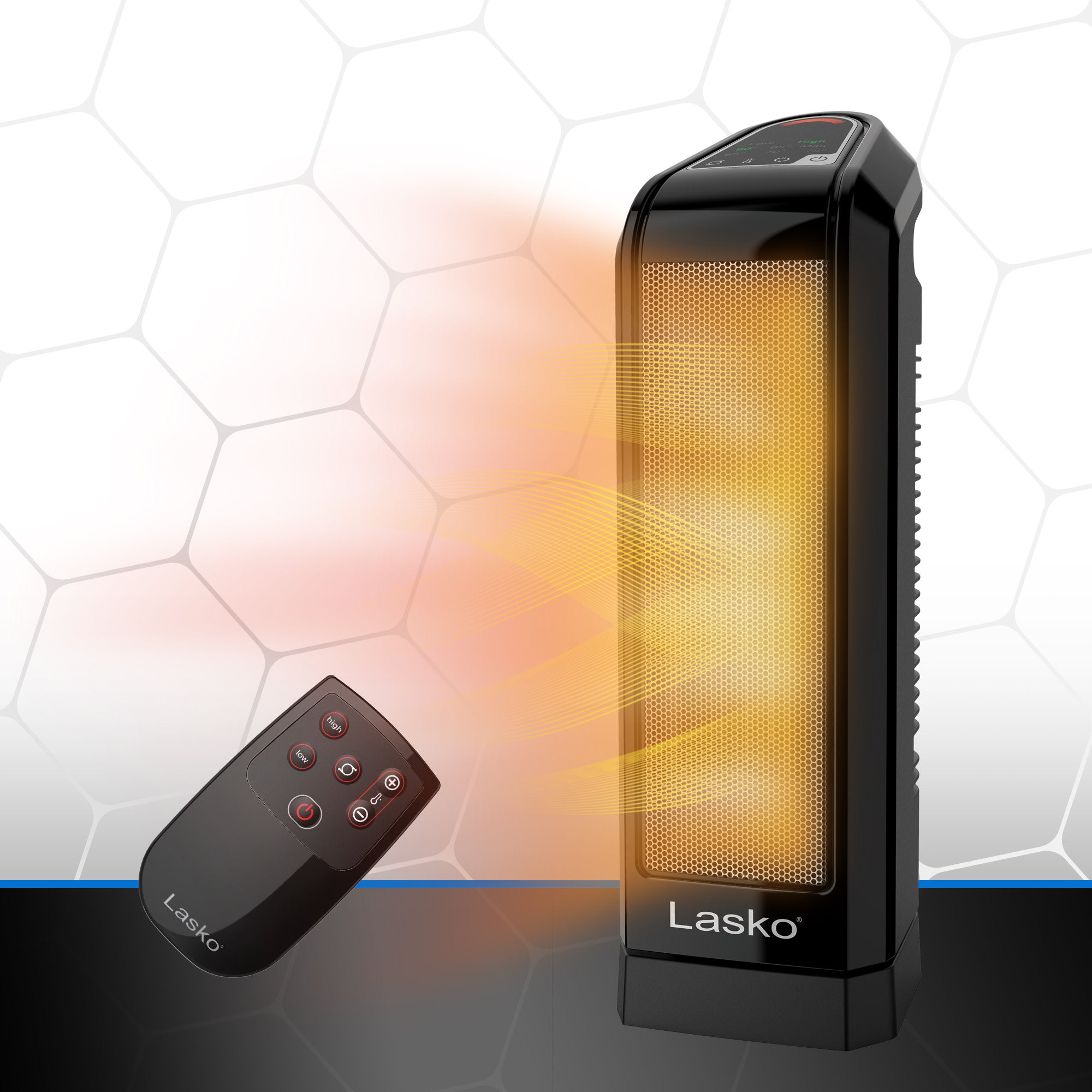 Lasko 16 Inch CT16560 Ceramic Tower Electric Space Heater with Remote