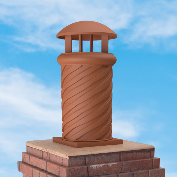 Superior Clay Round Clay Rain Guard for Lexington Chimney Pot