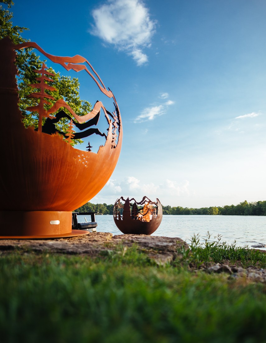 Fire Pit Art 36 Inch Mountain Vista Gas Fire Pit - AWEIS