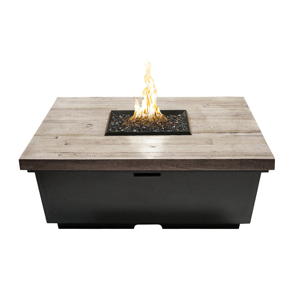 American Fyre Designs 44 Inch Contempo Square Wooden Gas Firetable - Electronic Ignition
