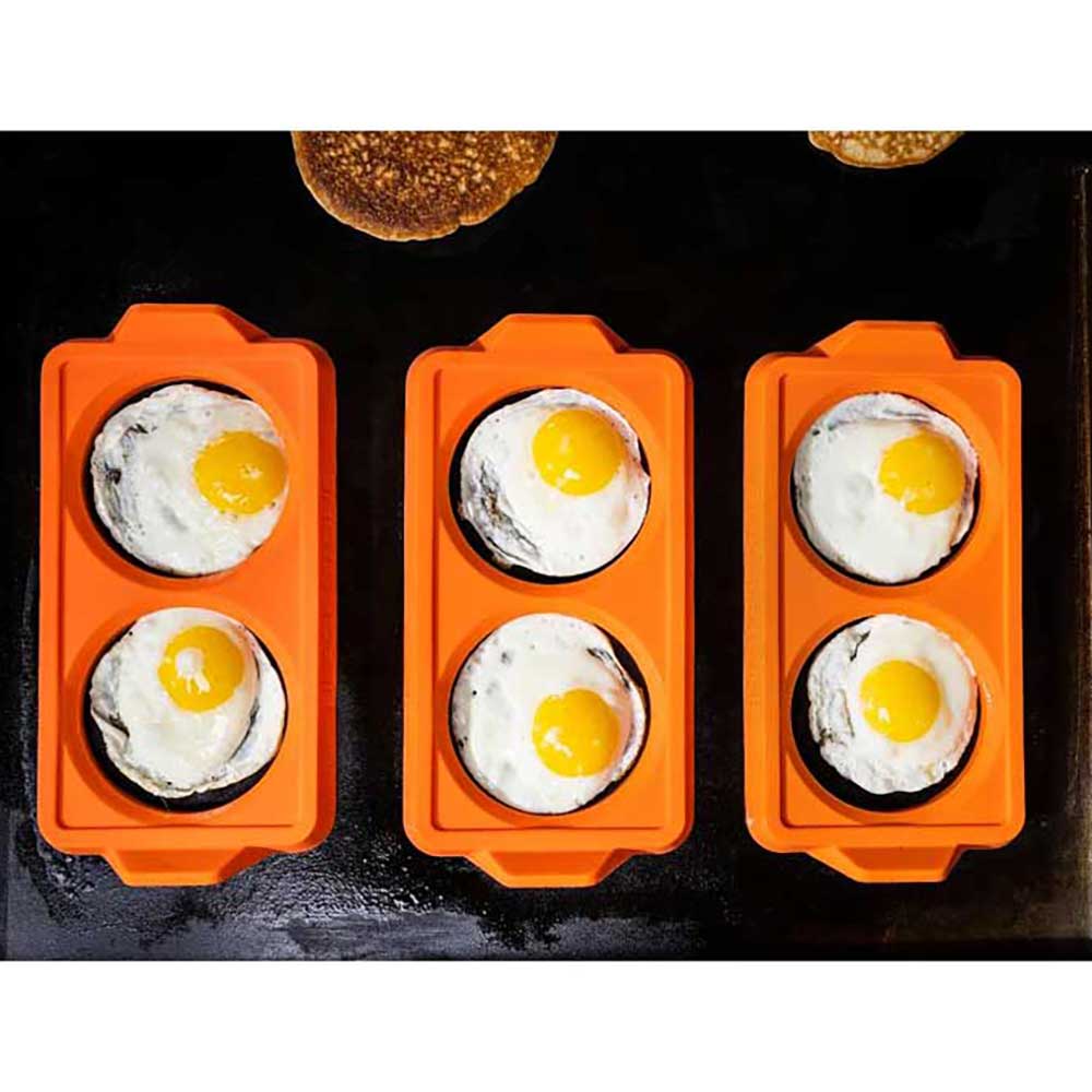 Blackstone 3 Piece Two Section Egg Ring Tray Set for Griddle