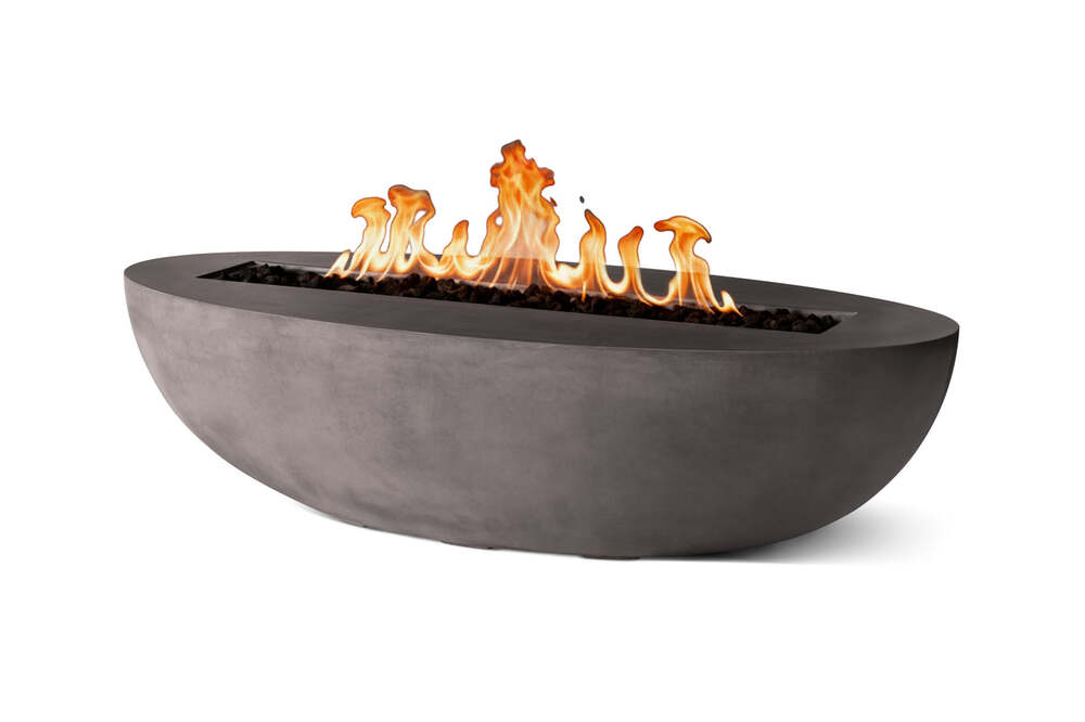 Pyromania Fire Features 66 Inch Oasis Glass Fiber Reinforced Concrete Gas Fire Pit