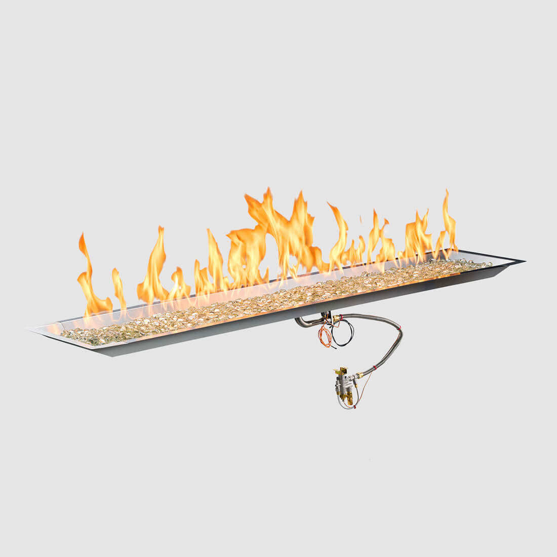 Outdoor Greatroom Company 64 x 12 Inch Crystal Fire Plus Linear Gas Fire Pit Burner
