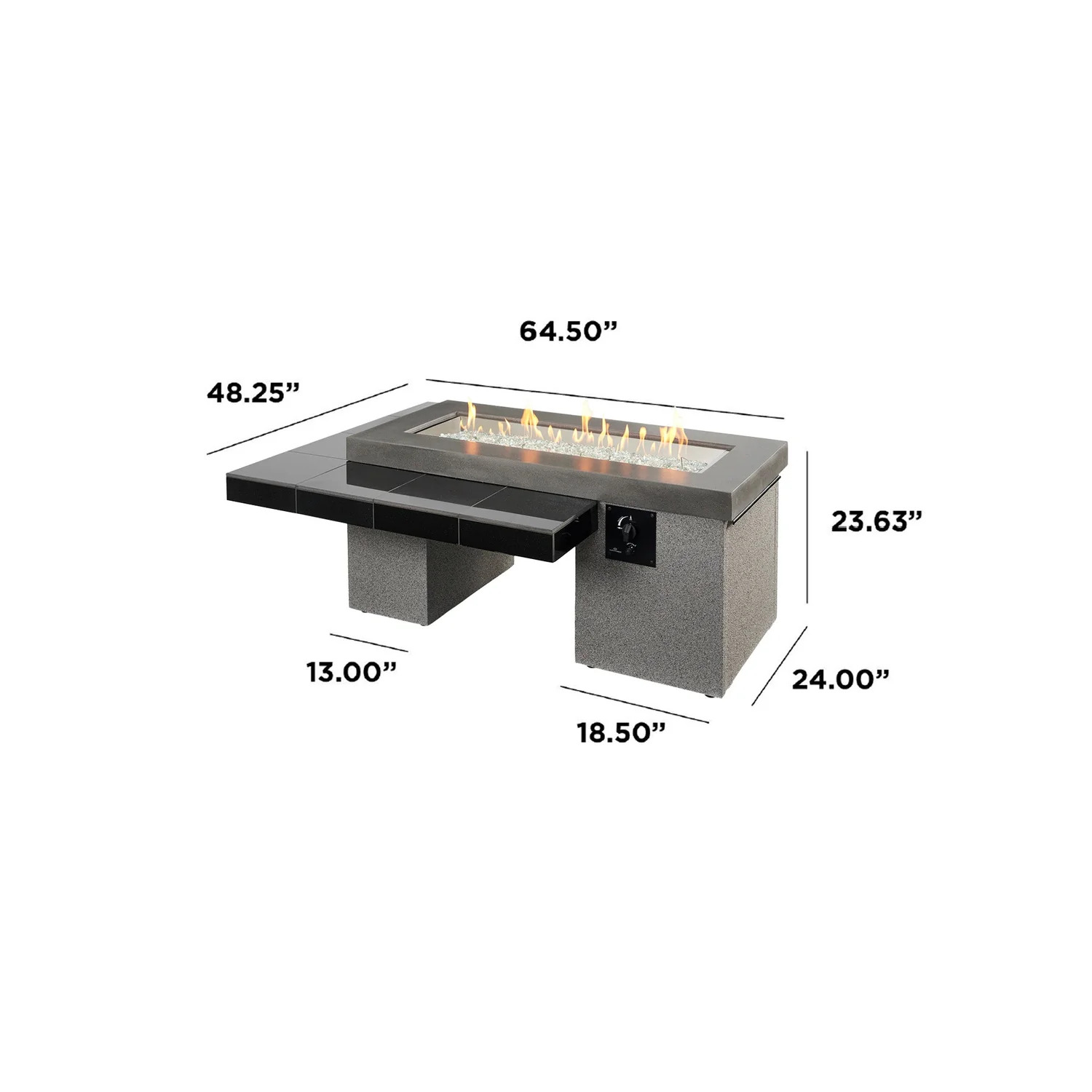 Outdoor Greatroom Company 64 Inch Uptown Linear Gas Fire Table