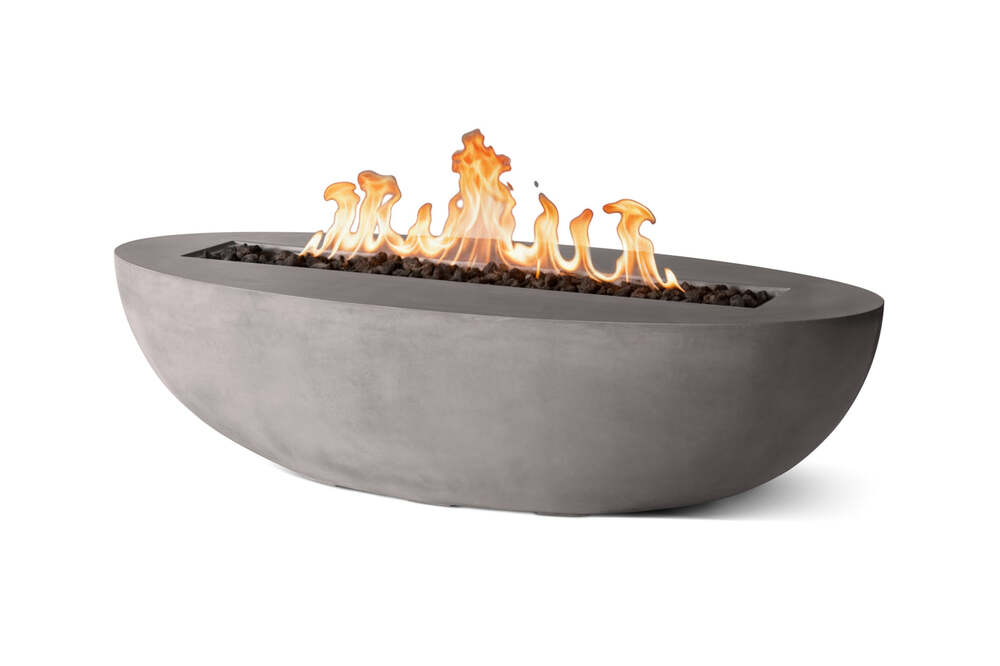 Pyromania Fire Features 66 Inch Oasis Glass Fiber Reinforced Concrete Gas Fire Pit