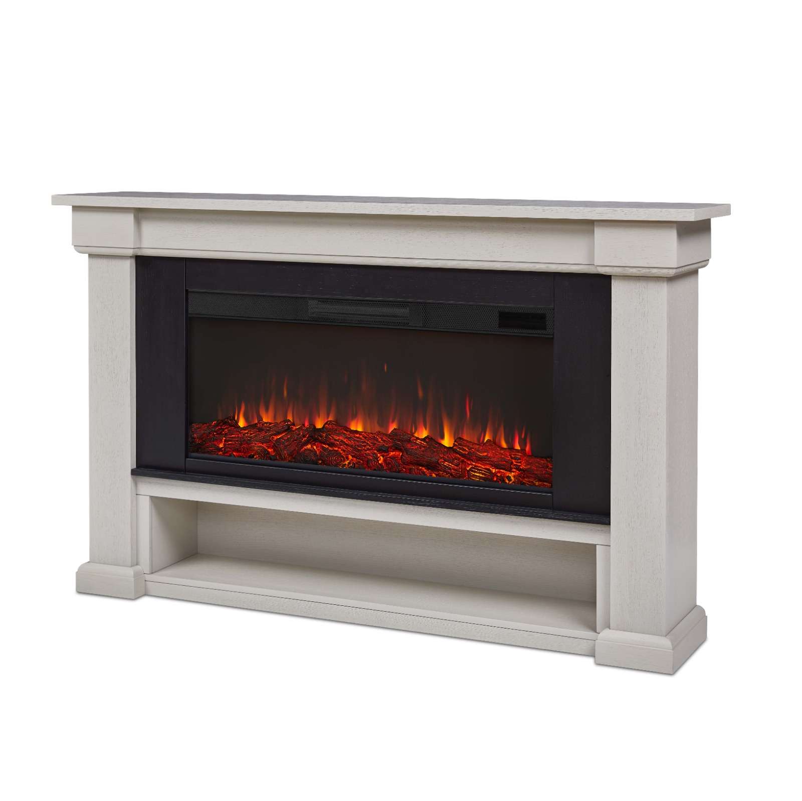 Real Flame 66 Inch Bristow Landscape Smart Electric Fireplace with Mantel