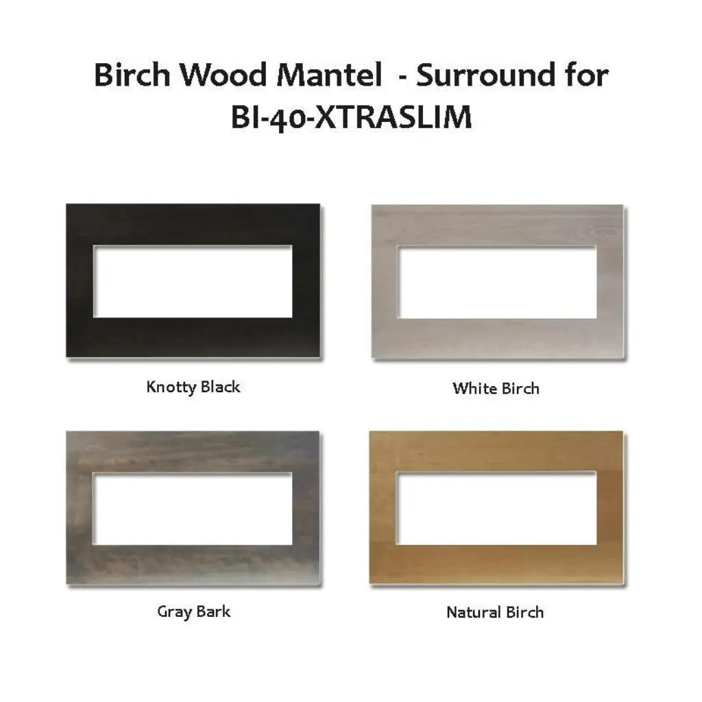 Amantii Knotty Birch Mantel Surround for the BI-40-XTRASLIM Electric Fireplace