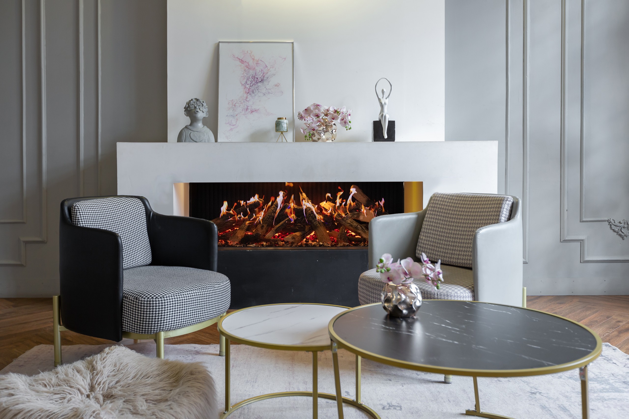 Amantii 75 Inch Signature MultiView Holo Bay Front Built-In Electric Fireplace
